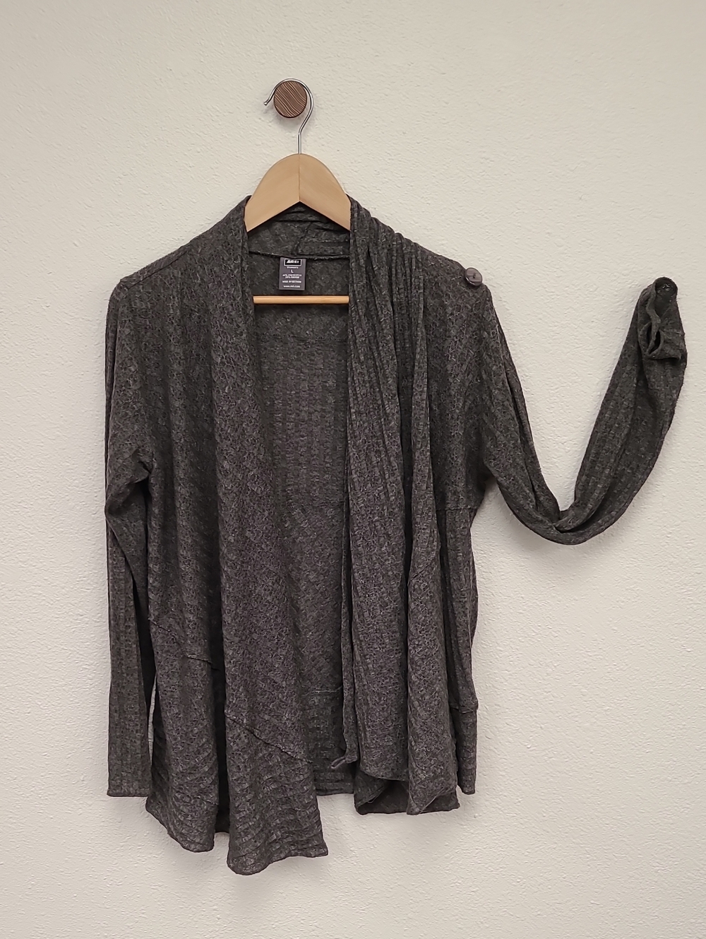 REI Dark Gray Open Drape Women's Cardigan